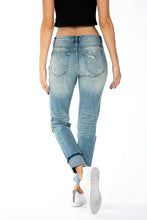 Load image into Gallery viewer, KanCan- High Rise Distressed Boyfriend Jeans
