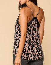 Load image into Gallery viewer, Feeling Feisty Leopard Lace Trim Cami Tank Top - The Turquoise Tulip Boutique 
