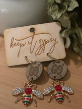 Load image into Gallery viewer, Bee Upcycled Earrings
