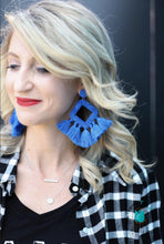 Load image into Gallery viewer, Fringe Drop Earrings (Denim) - The Turquoise Tulip Boutique 
