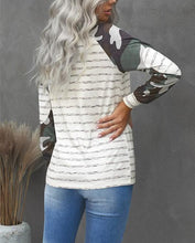 Load image into Gallery viewer, Camo and Stripes Cowl Sweater AKA Cutest Sweater EVA - The Turquoise Tulip Boutique 
